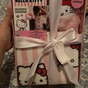 Hello Kitty Spa Wrap & Loofah Set - Pink